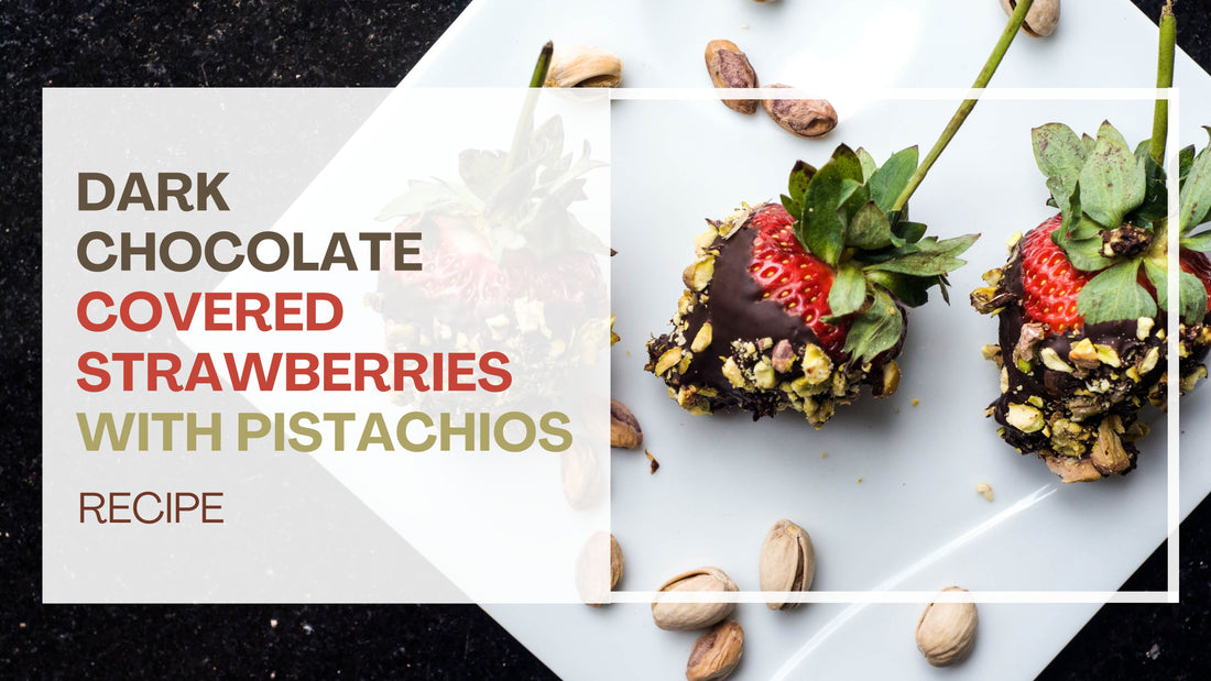 Dark Chocolate Covered Strawberries with Pistachios