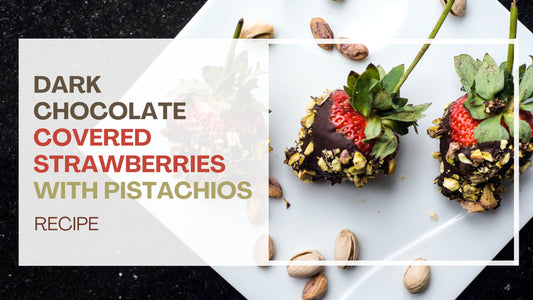 Dark Chocolate Covered Strawberries with Pistachios