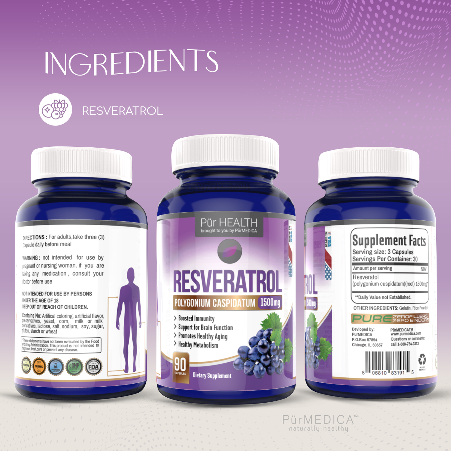 Resveratrol Anti-Aging and Immunity Support Supplement