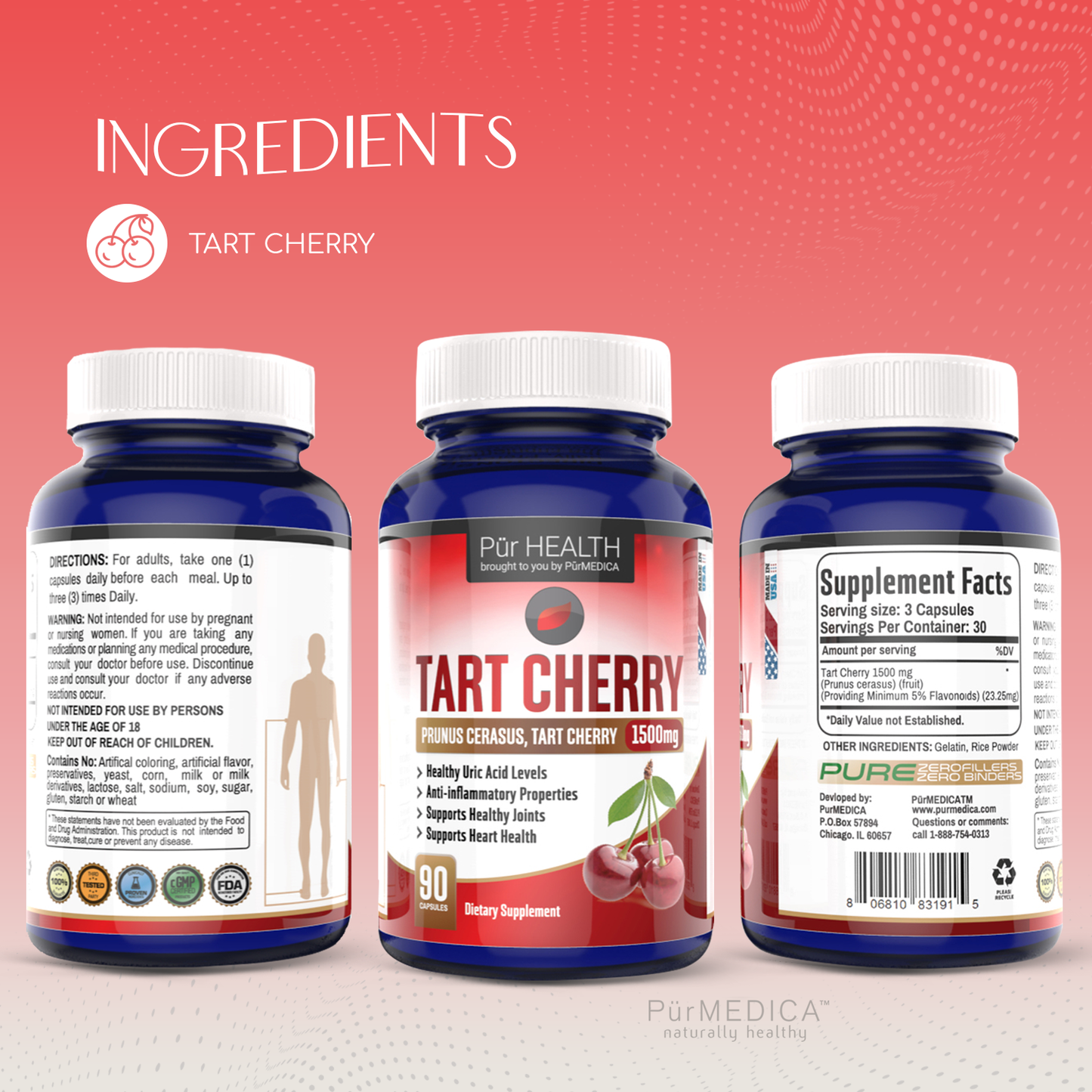 Tart Cherry 1500mg - Advanced Antioxidant Supplement